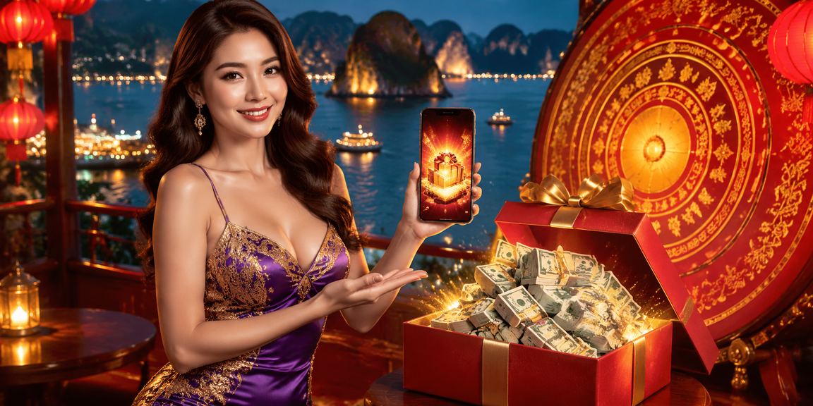 Người dùng mở app t60 xem Casino Live trên điện thoại với khung cảnh vịnh Hạ Long